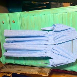 Blue dress. Mid length. Size L (8-10).